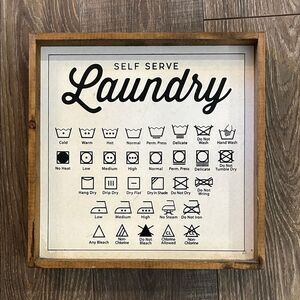Rustic Wooden Laundry Wall Art Decor